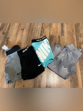Nike Black Compression Shorts with Gray NIKE PRO Waistband